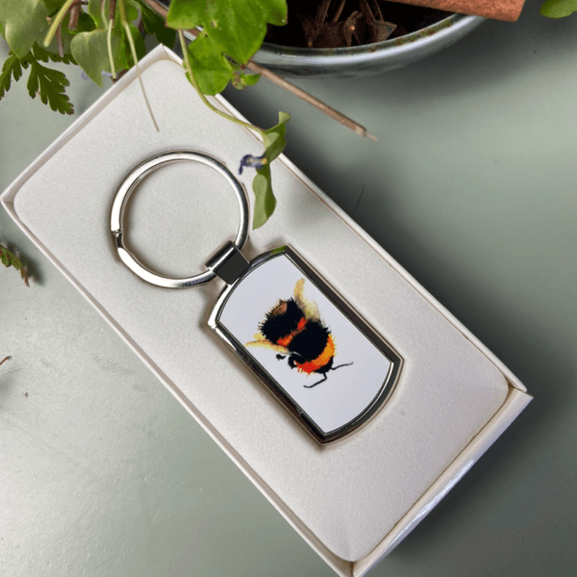 Bumble Bee Metal Keyring